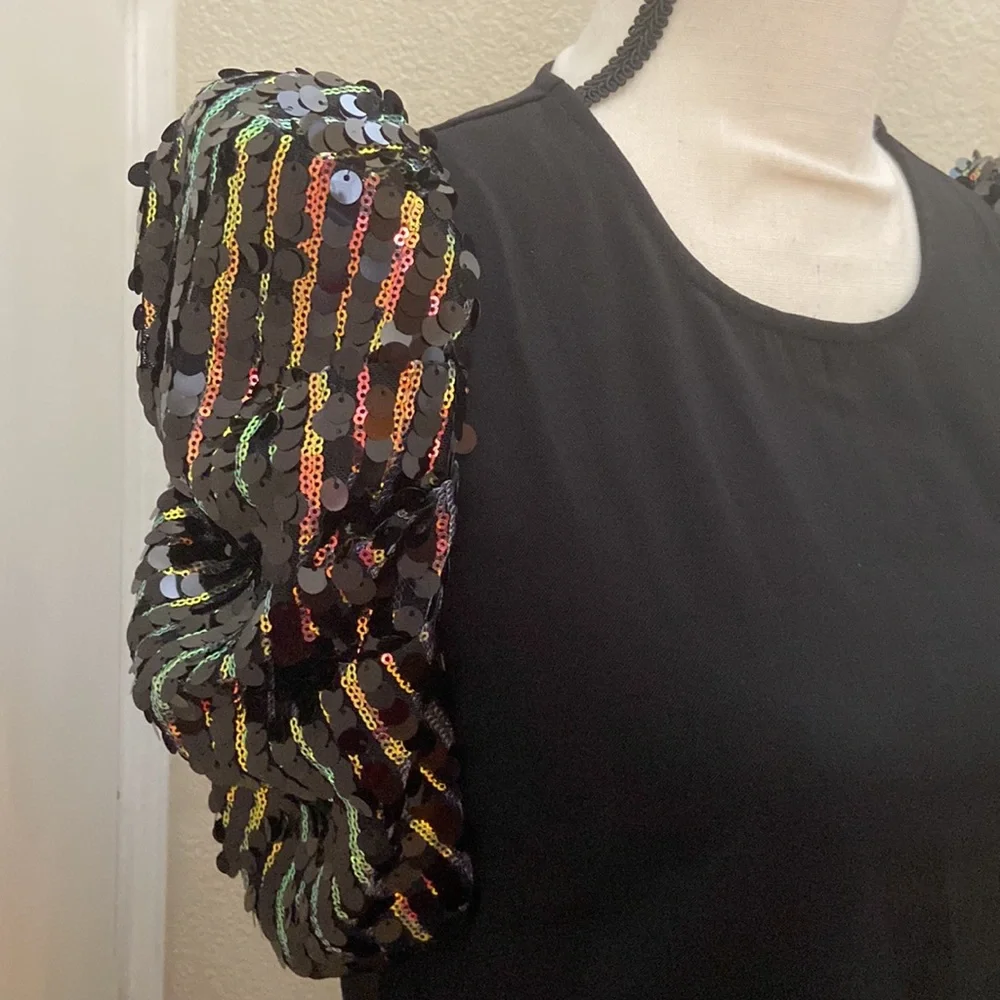 Iridescent Sequined Cocktail Blouse - Picture 3 of 8